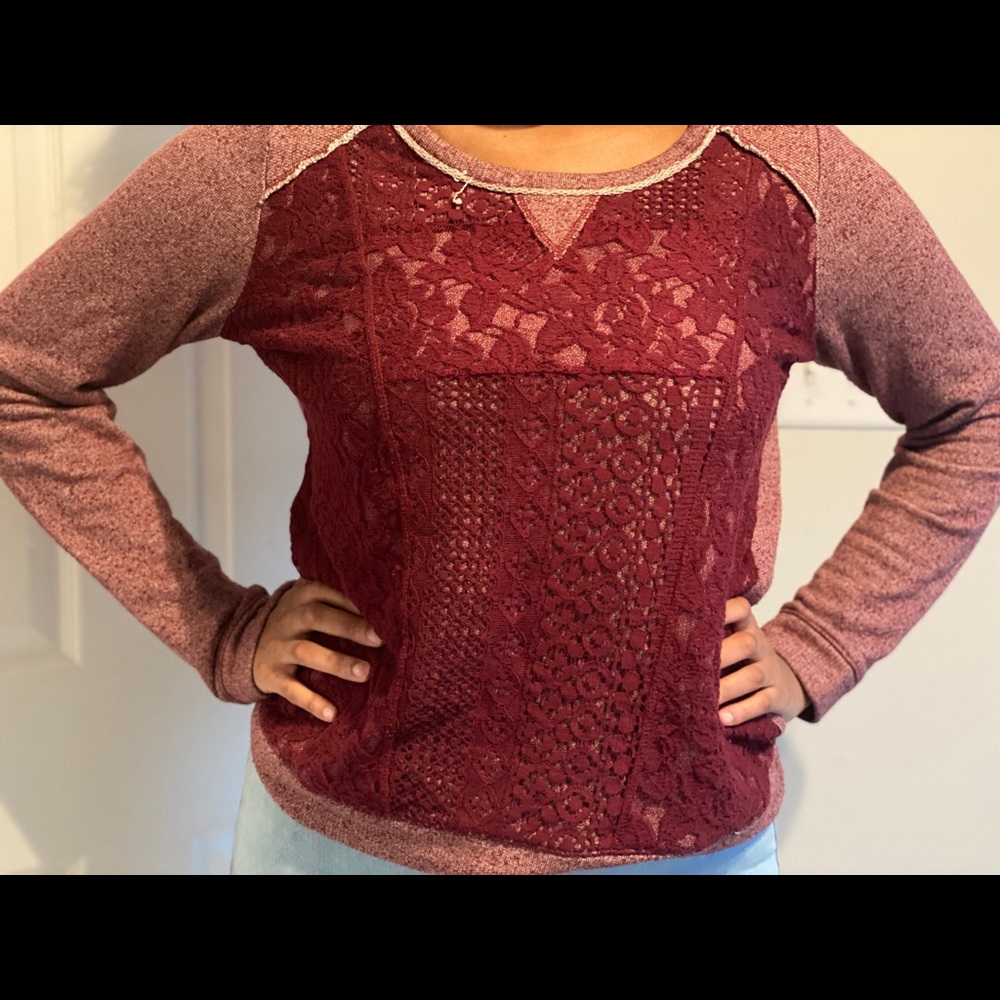 Burgundy Crew Sweater